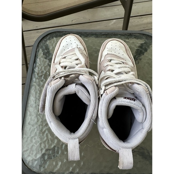 Nike Court Borough Mid 2 Kids Sneakers Girl's Size 7Y White‎ Pink - Picture 4 of 9